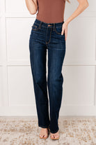 Judy Blue Alaina High Rise Classic Straight Jeans Denim