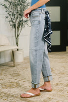 Alex Mid Rise Boyfriend Jean with Bandana Loop Womens