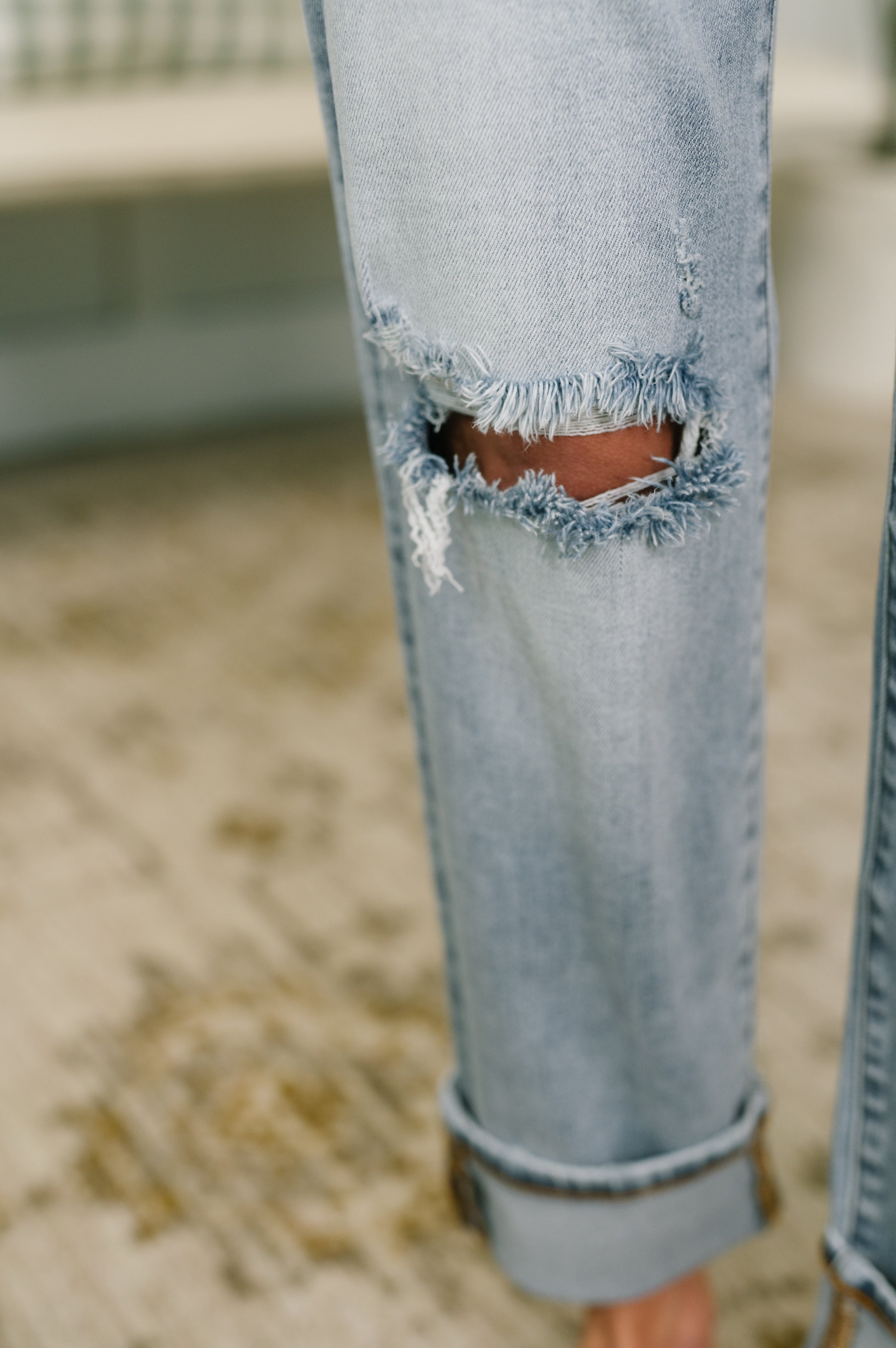 Judy Blue Alex Mid Rise Boyfriend Jean with Bandana Loop Womens