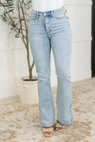 Judy Blue Alexis High Rise Tummy Control Top Slit Hem Slim Bootcut Jeans Womens