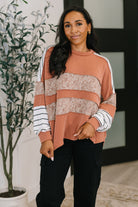 Haptics All Over the Place Color Block Relaxed Pullover Womens