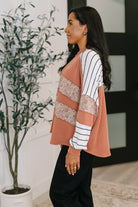 Haptics All Over the Place Color Block Relaxed Pullover Womens
