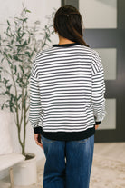 Zenana Almost Therapeutic Drop Shoulder Pullover in White and Black Womens