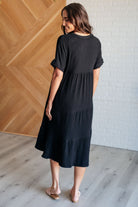 Very J Always Learning Dolman Sleeve Dress in Black Ave Shops