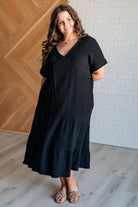 Very J Always Learning Dolman Sleeve Dress in Black Ave Shops