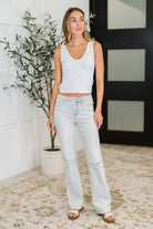 Judy Blue Alyse Mid Rise Destroy & Fray Hem Bootcut Womens