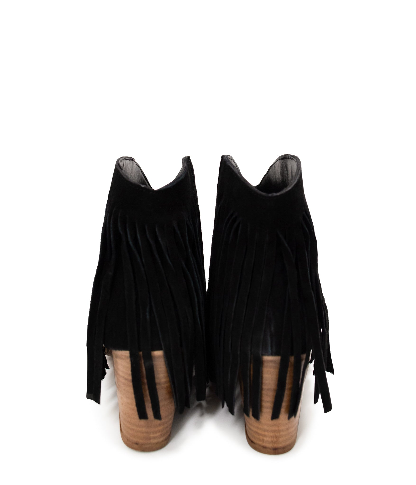 Naughty Monkey Amos Fringe Ankle Bootie in Black Suede Ave Shops