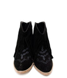 Naughty Monkey Amos Fringe Ankle Bootie in Black Suede Shoes