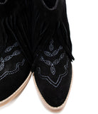 Naughty Monkey Amos Fringe Ankle Bootie in Black Suede Shoes