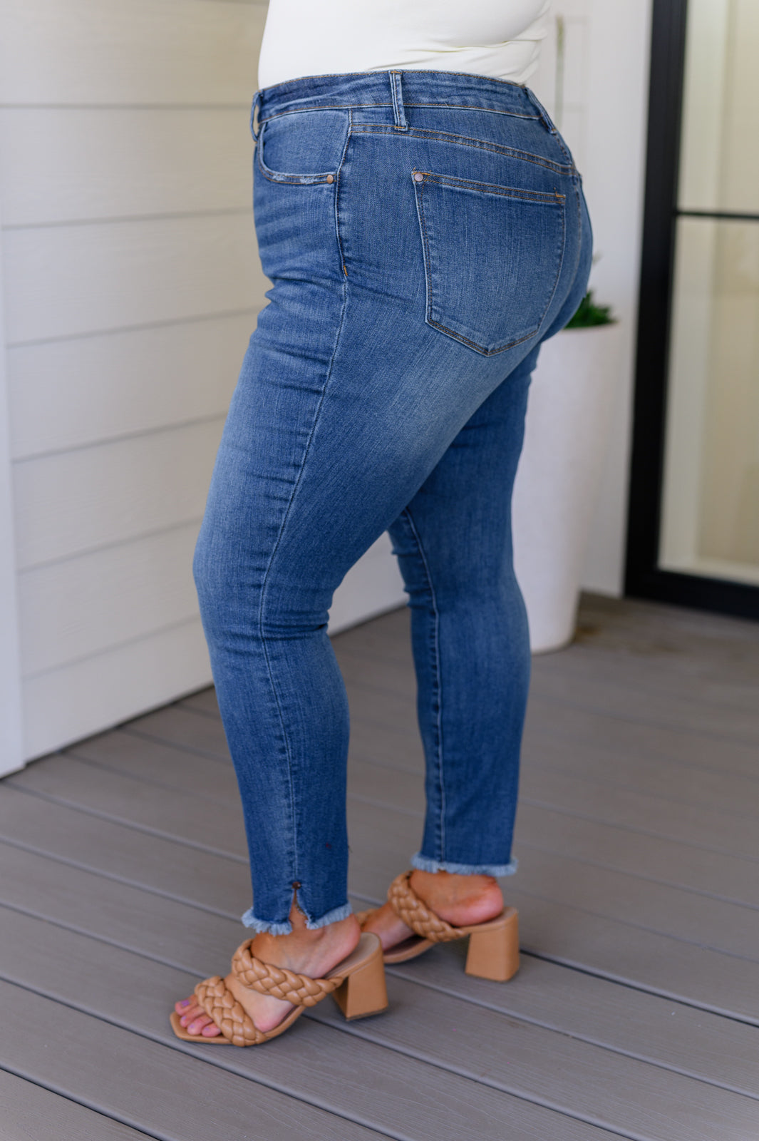 Judy Blue Amy High Rise Tummy Control Top Side Slit Skinny Jeans Bogo Free