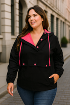 And The Why Pink and Black Hooded Jacket 3X
