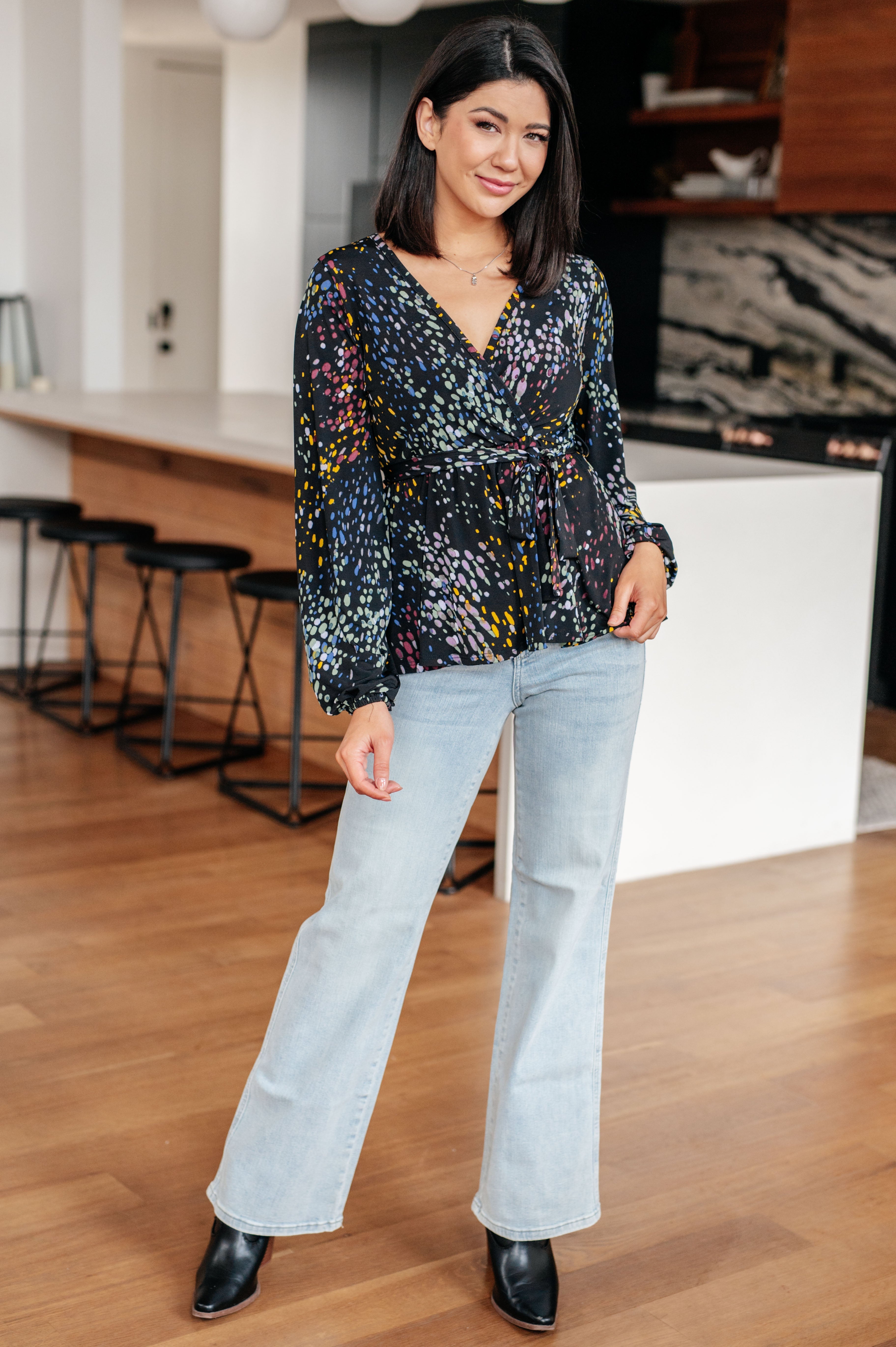 White Birch As It Happened Faux Wrap Top – Ruby Idol Apparel