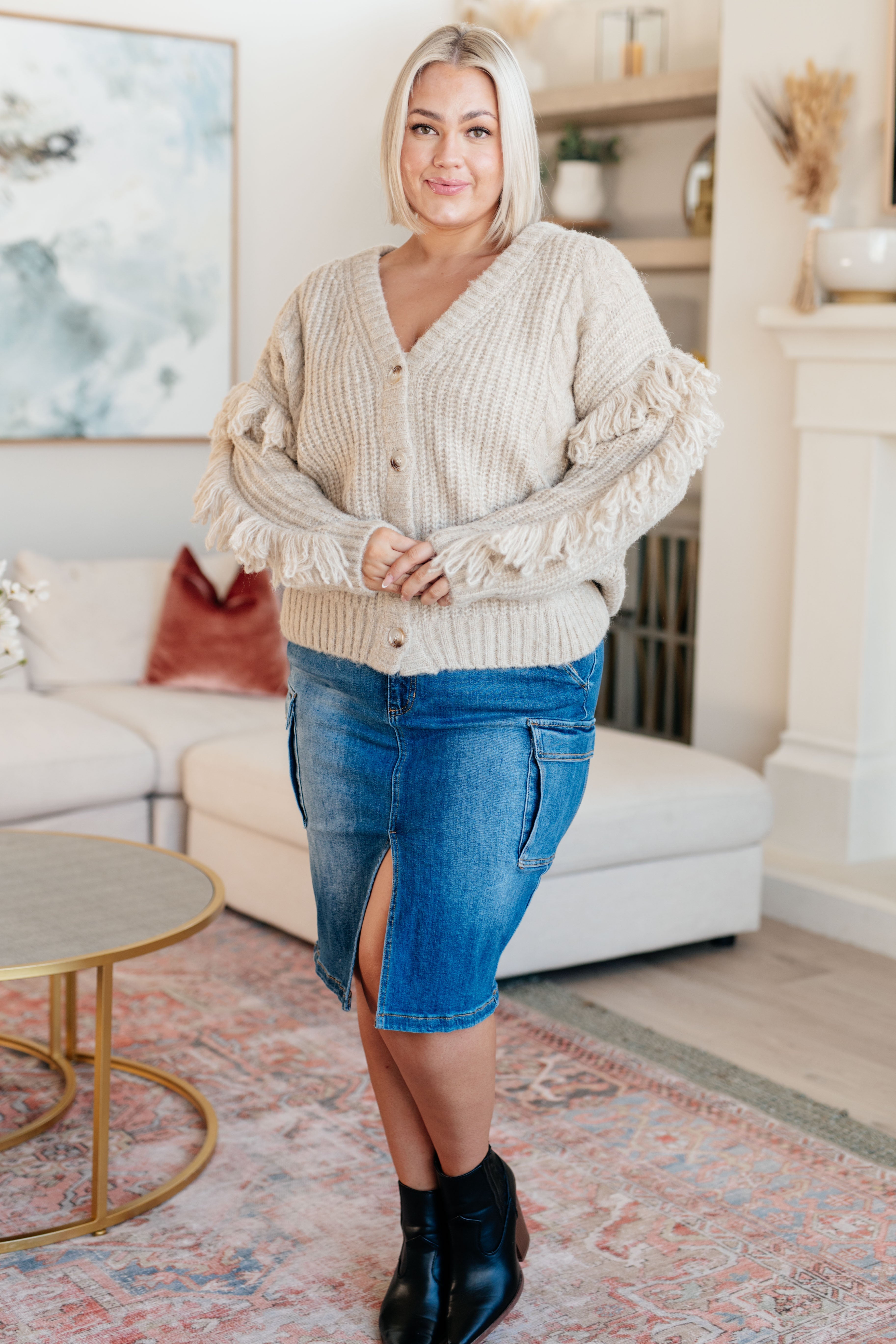 Haptics Ask Me About It Fringe Cardigan Layers