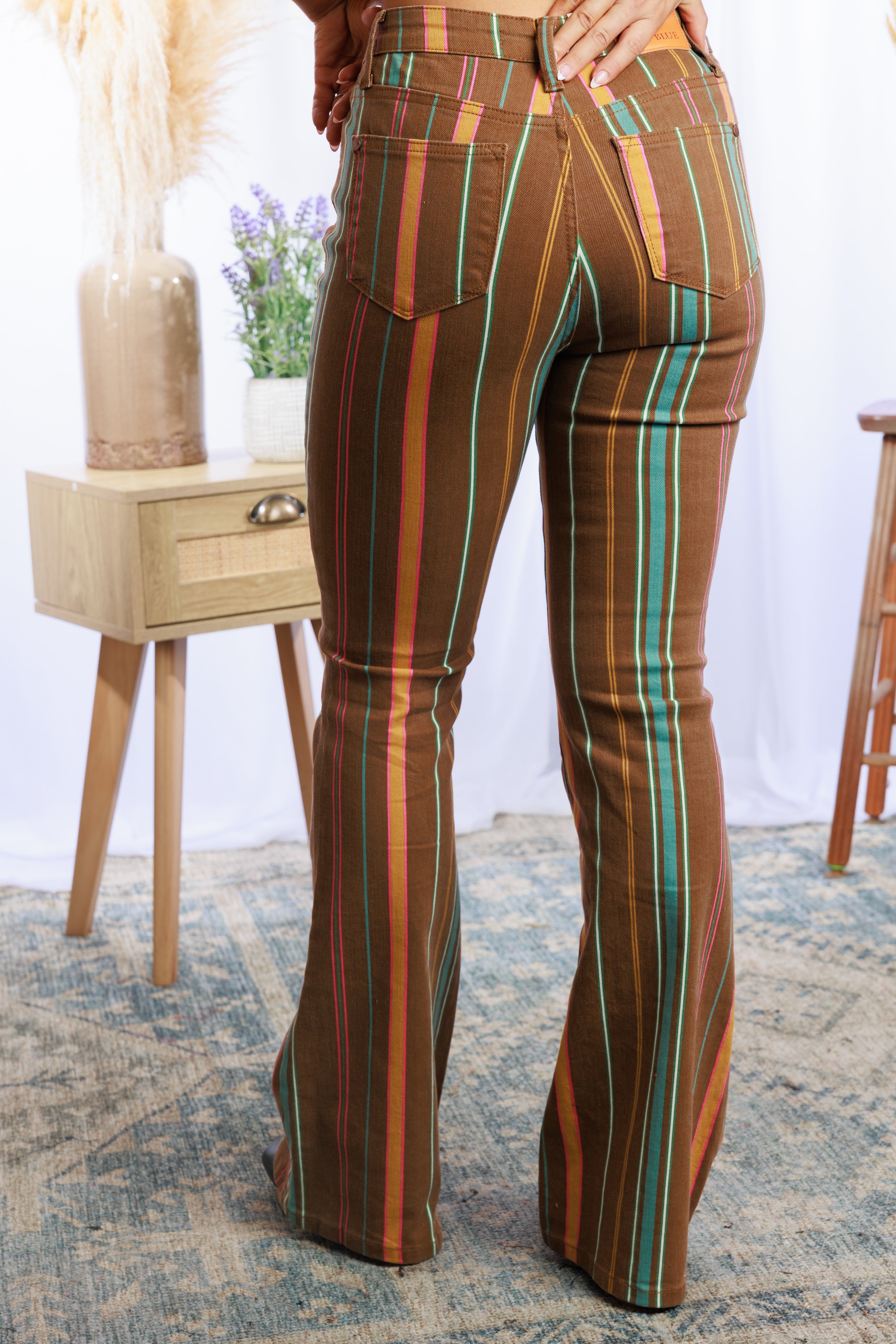 Astrid Judy Blue Striped Flares BoutiqueSimplified