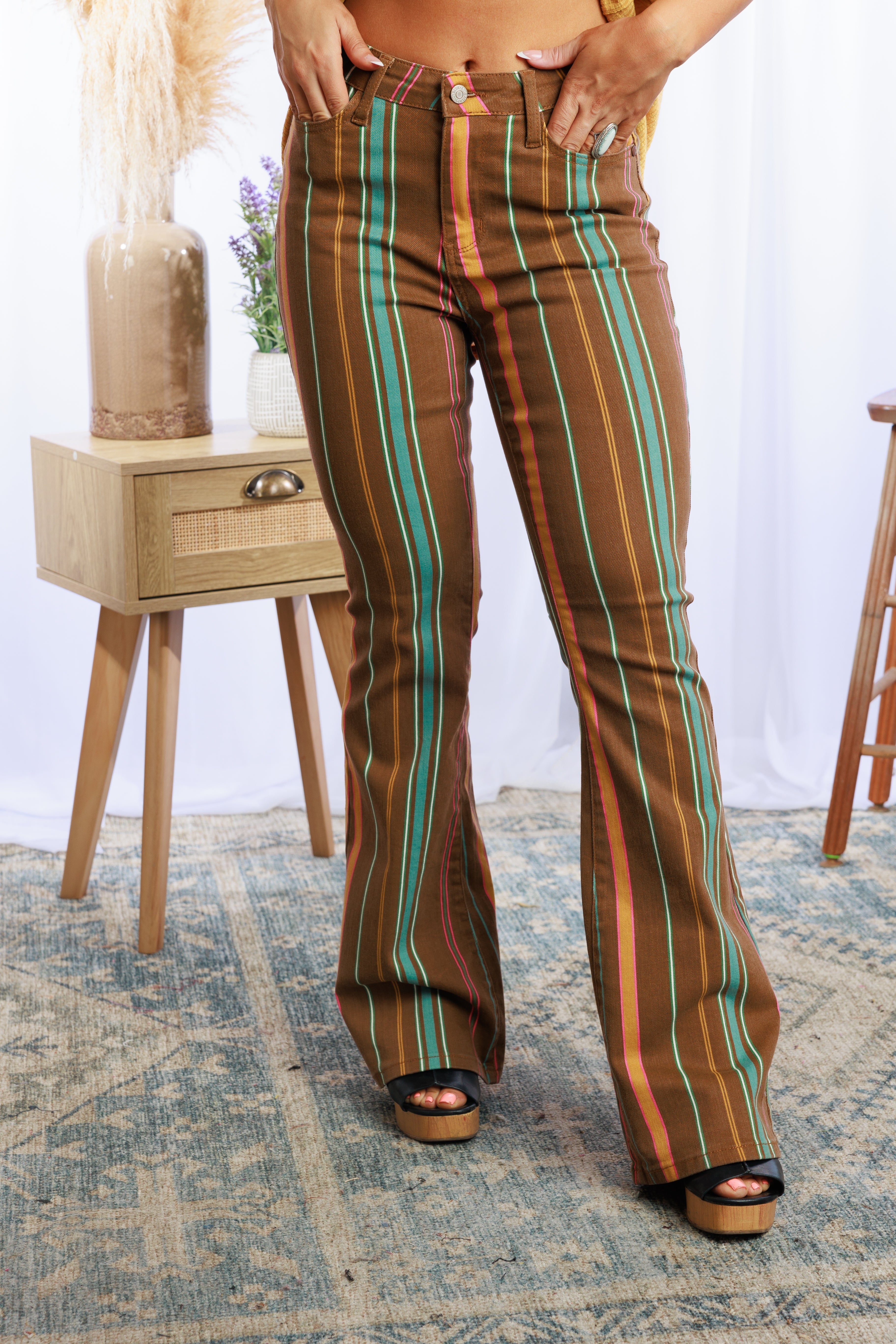 Astrid Judy Blue Striped Flares BoutiqueSimplified