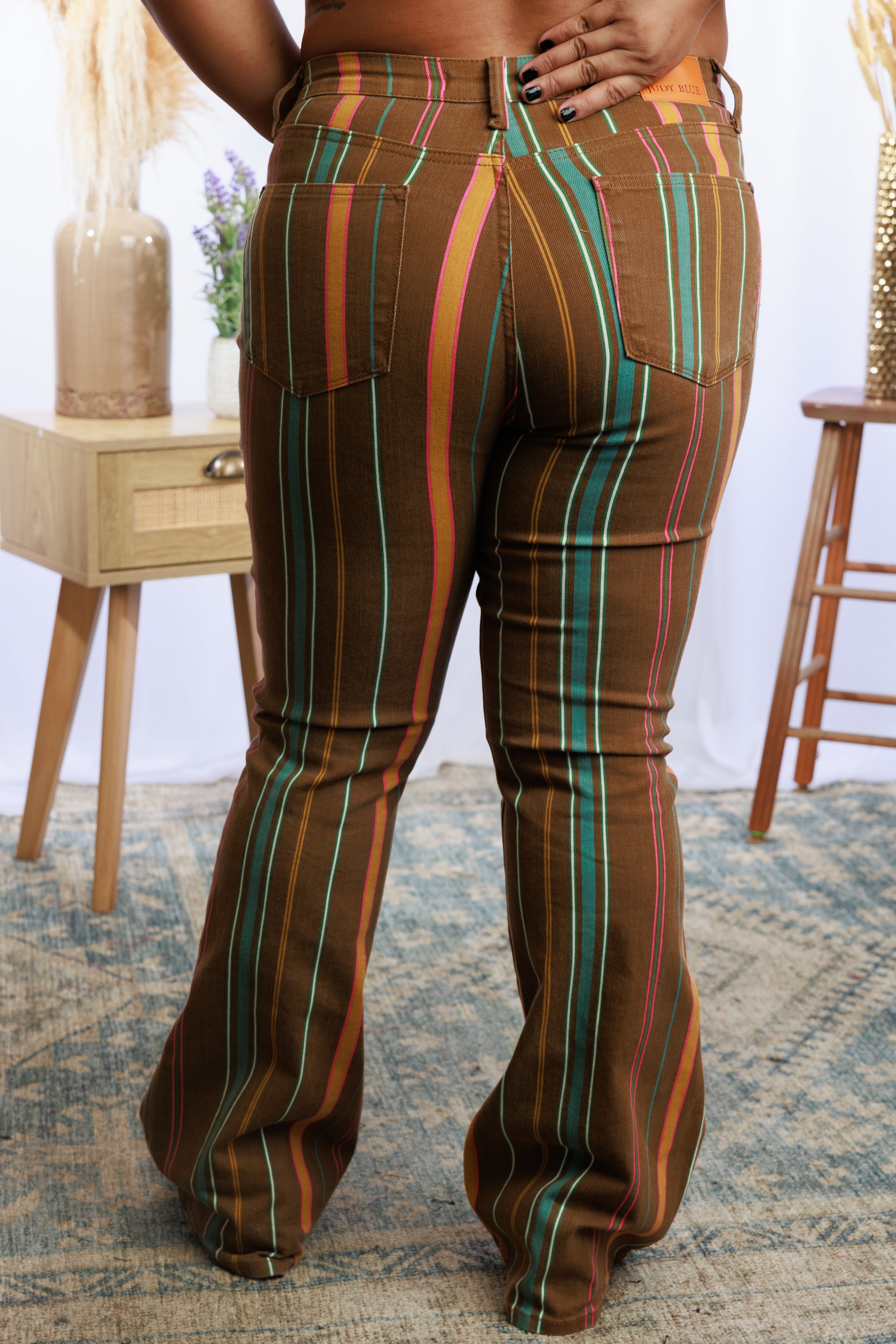 Astrid Judy Blue Striped Flares BoutiqueSimplified