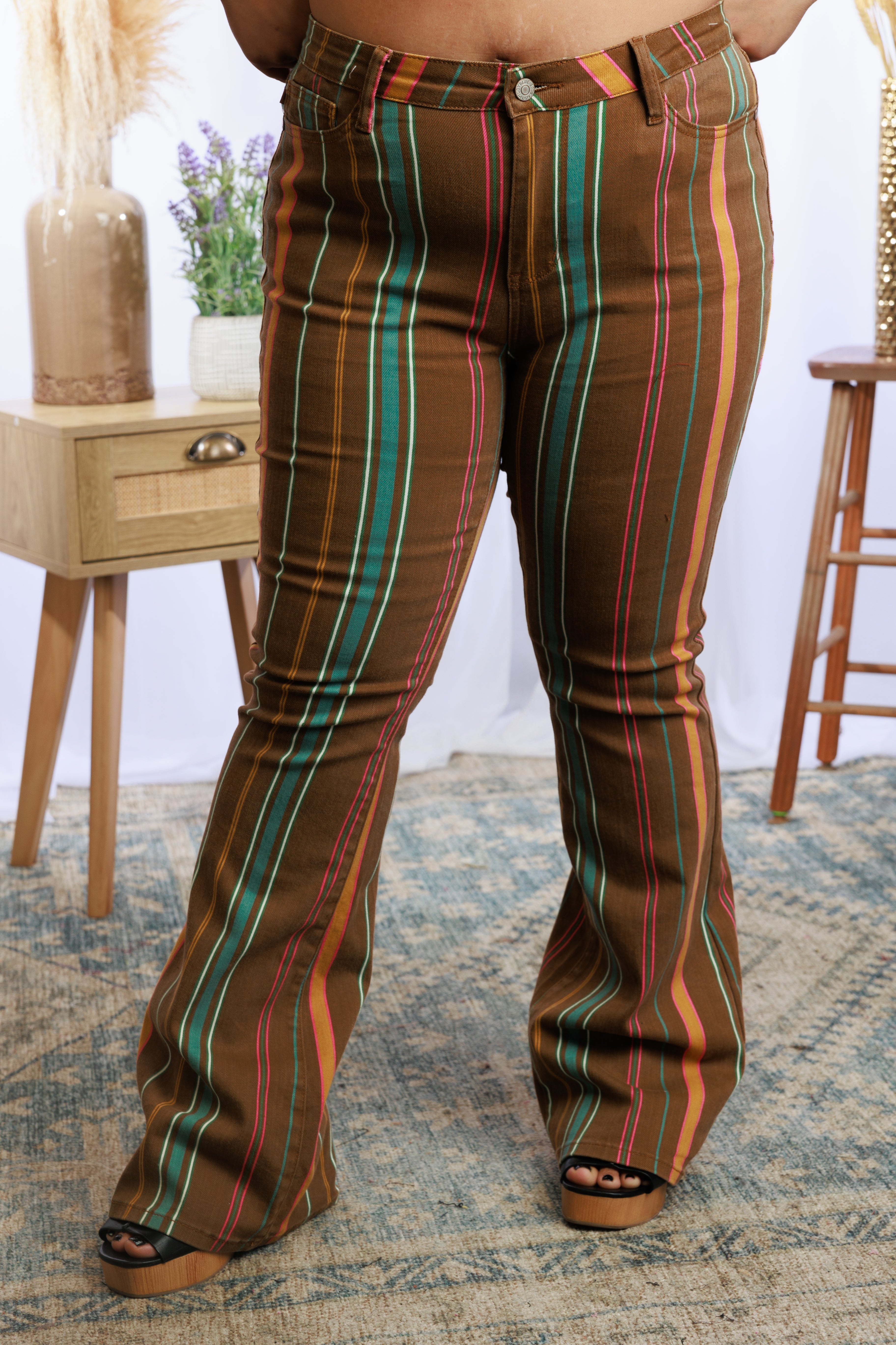 Astrid Judy Blue Striped Flares BoutiqueSimplified