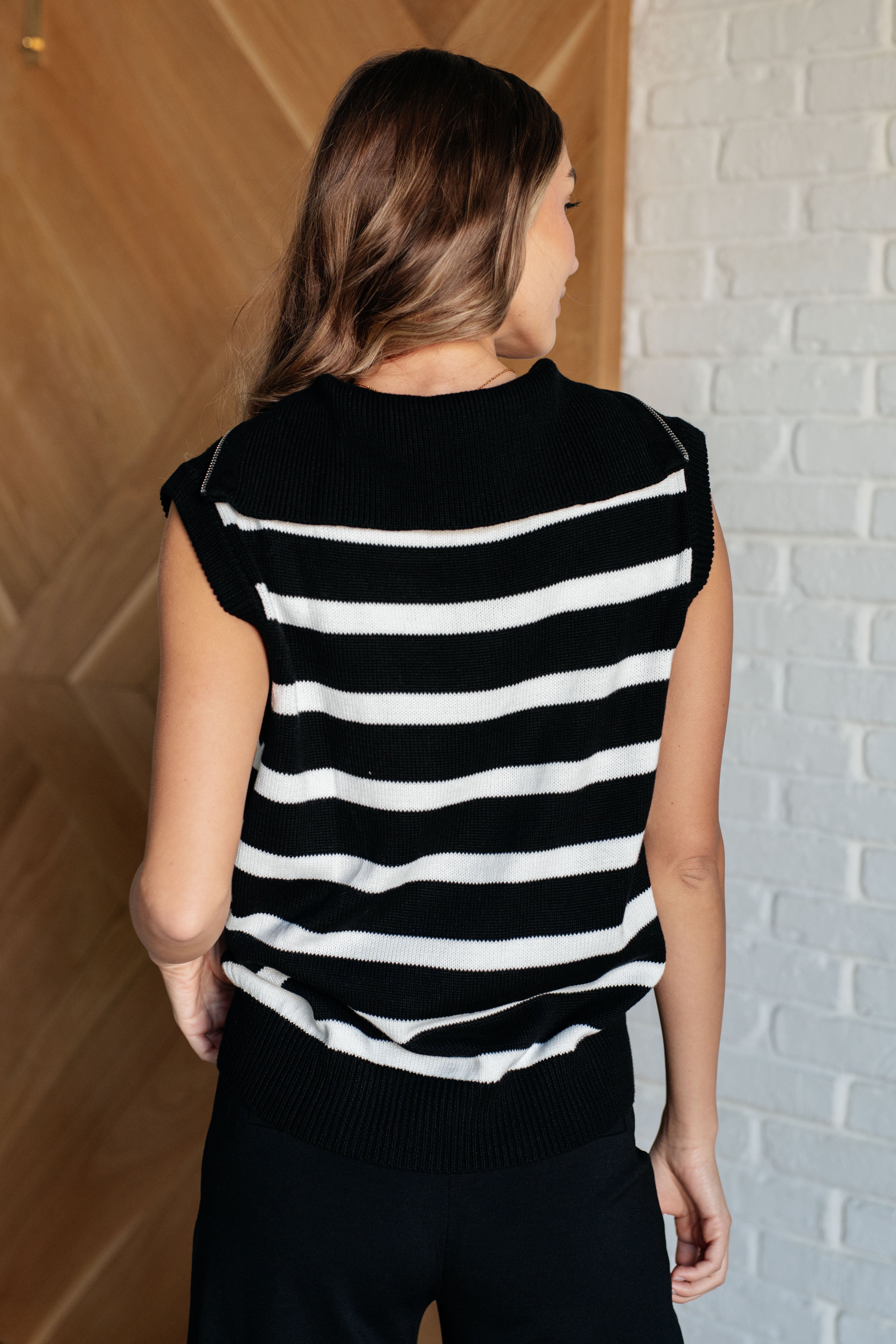 One Eleven North Attached at the Hip 1/4 Zip Sleeveless Sweater Tops