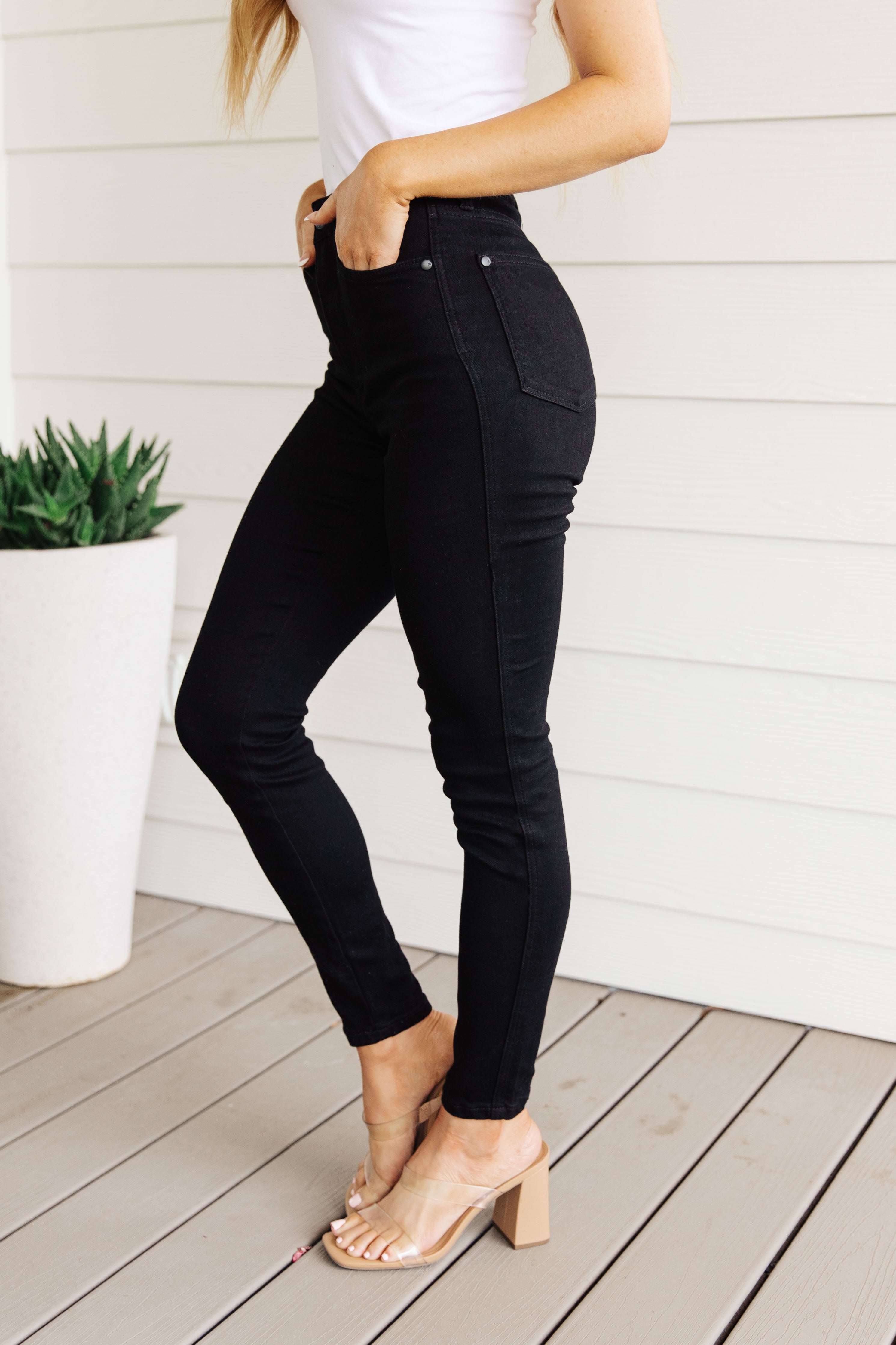 Judy Blue Black Audrey High Rise Tummy Control Top Classic Skinny Jeans Ave Shops