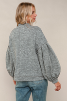 Haptics Heather Gray Two-Tone Jacquard Hacci Knit Button Down