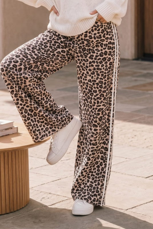 Kori Wild Side Leopard Print Wide Leg Pants