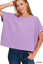 Zenana Dusty Blue Cotton Slub Top & Pants Set