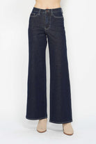 Judy Blue High Waisted Retro Wide Leg Midnight Tummy Control Jeans BoutiqueSimplified