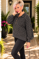 Haptics Cozy Dots and Button Stops Pullover