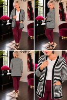 One Eleven North Finagle Your Way Striped Cardigan Womens