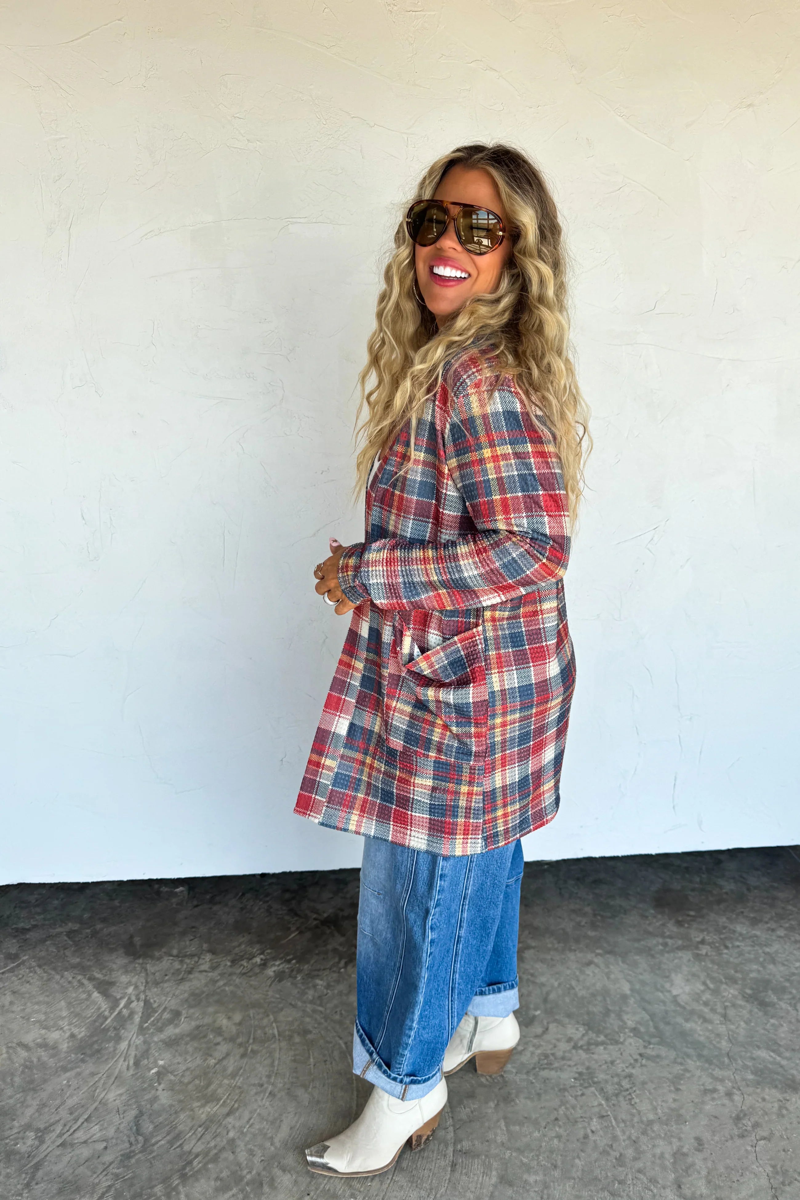 PREORDER: Blakeley Plaid Lola Cardigans Womens