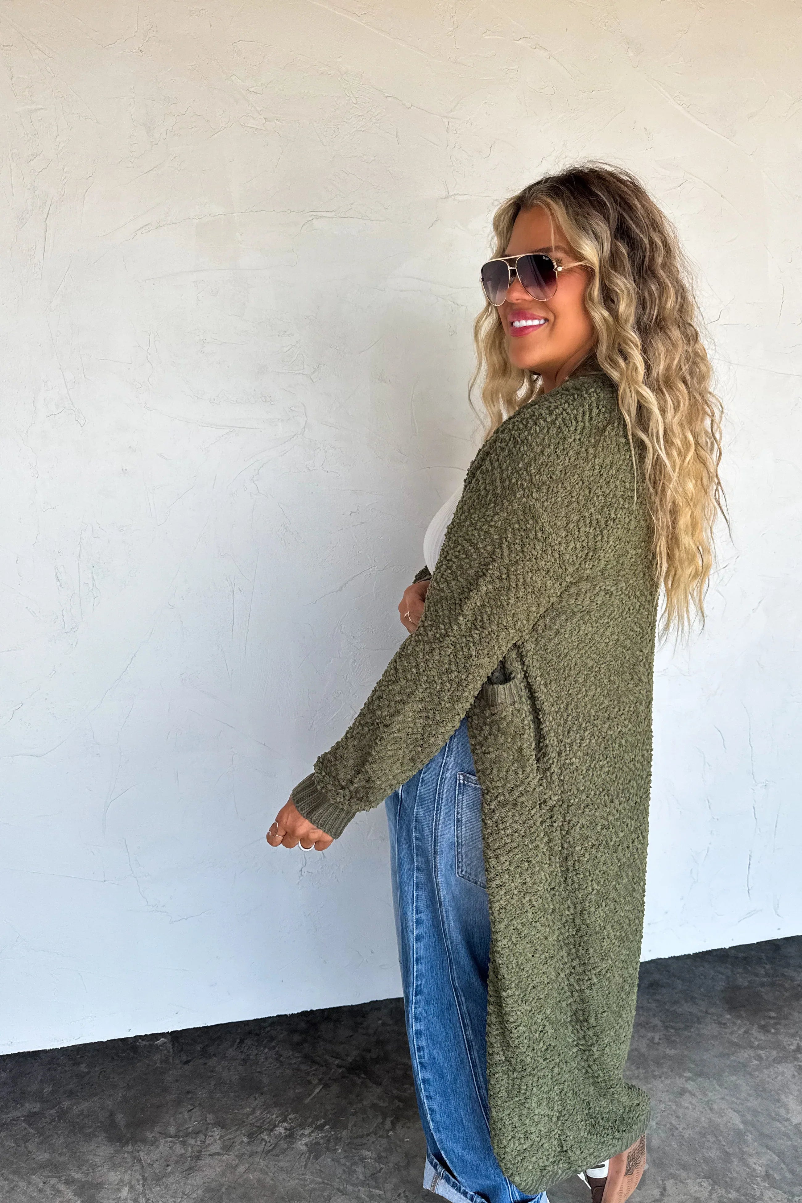 PREORDER: Blakeley Poppy Knit Popcorn Cardigan Womens