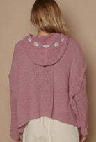 POL Red Bean Paste Cable Knit Hooded Chenille Sweater Trendsi