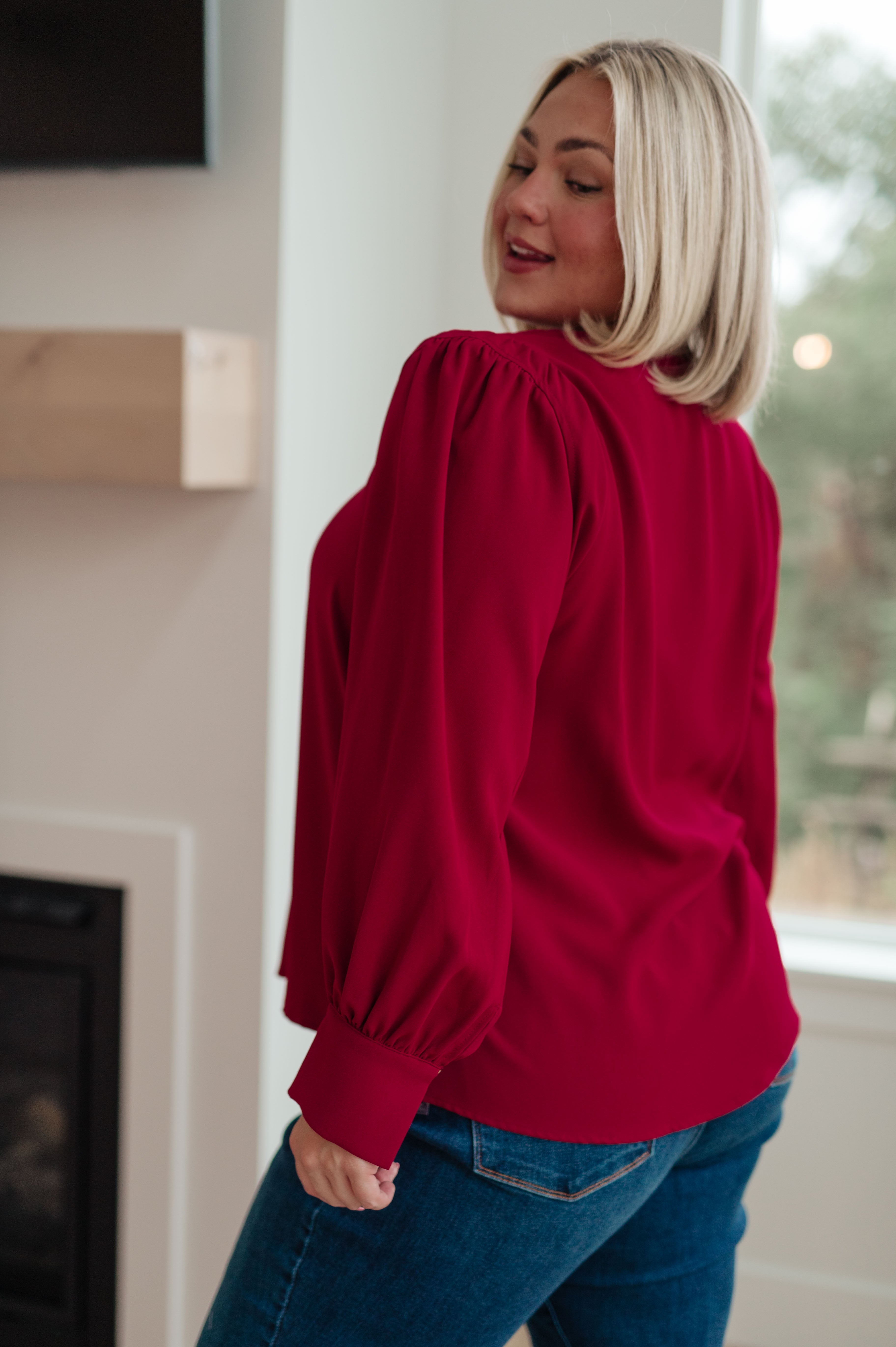 Jodifl Back in Business V-Neck Blouse Ave Shops