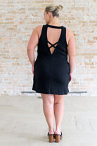 One Eleven North Back it Up Crisscross Cut-Out Back Black Dress Dresses
