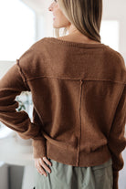 GeeGee Back to Life V-Neck Sweater in Mocha Tops