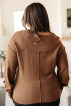 GeeGee Back to Life V-Neck Sweater in Mocha Tops