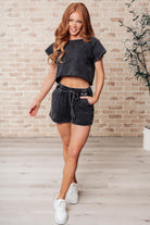 One Eleven North Back to Reality Mineral Wash Short Set Athleisure