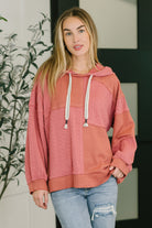 POL Balloon Sleeve Cut Sew Sweater Knit Top in Mauve Womens