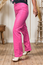 Barbie Girl Tummy Control Pink Faux Leather Judy Blue's Pants