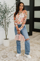 Haptics Barely Behaving Floral Print Layering Top in Coral Womens