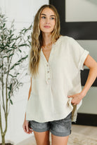 Zenana Basic Fade V-Neck Acid Wash Top in Sand Beige 2XL Womens