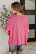 Zenana Basically Flowing Dolman Sleeve Top in Hot Pink Womens