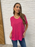 Zenana Basically Flowing Dolman Sleeve Top in Hot Pink Womens