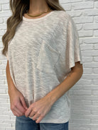 Zenana Basically Flowing Dolman Sleeve Top in Sand Beige Womens