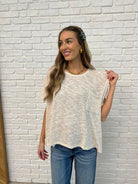 Zenana Basically Flowing Dolman Sleeve Top in Sand Beige Womens