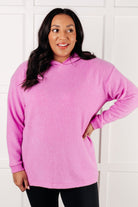 Zenana Basically My Favorite Hooded Pullover in Bright Mauve Tops