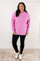 Zenana Basically My Favorite Hooded Pullover in Bright Mauve Tops