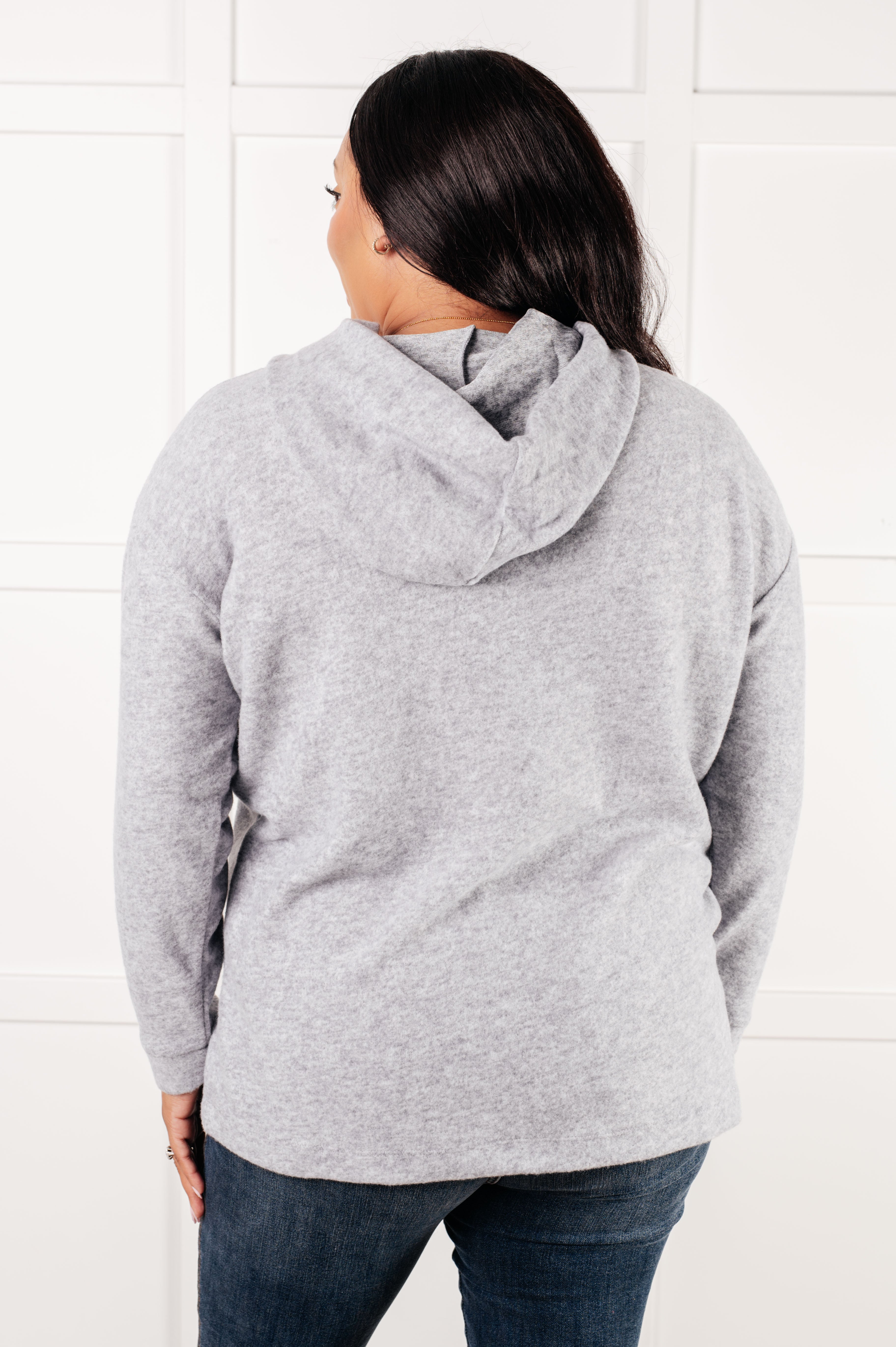 Zenana Basically My Favorite Hooded Pullover in Heather Grey Tops