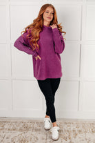 Zenana Basically My Favorite Hooded Pullover in Light Plum Tops