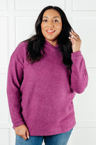 Zenana Basically My Favorite Hooded Pullover in Light Plum Tops